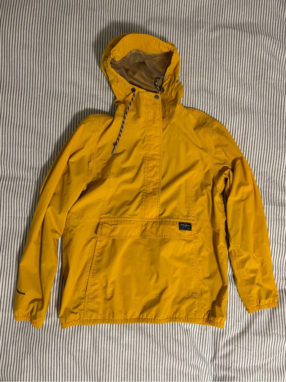 Eddie Bauer half-zip anorak in mustard yellow